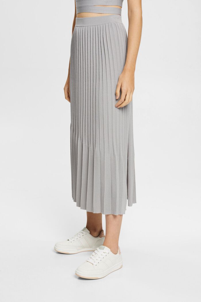 Pleated midi skirt, MEDIUM GREY, detail image number 0