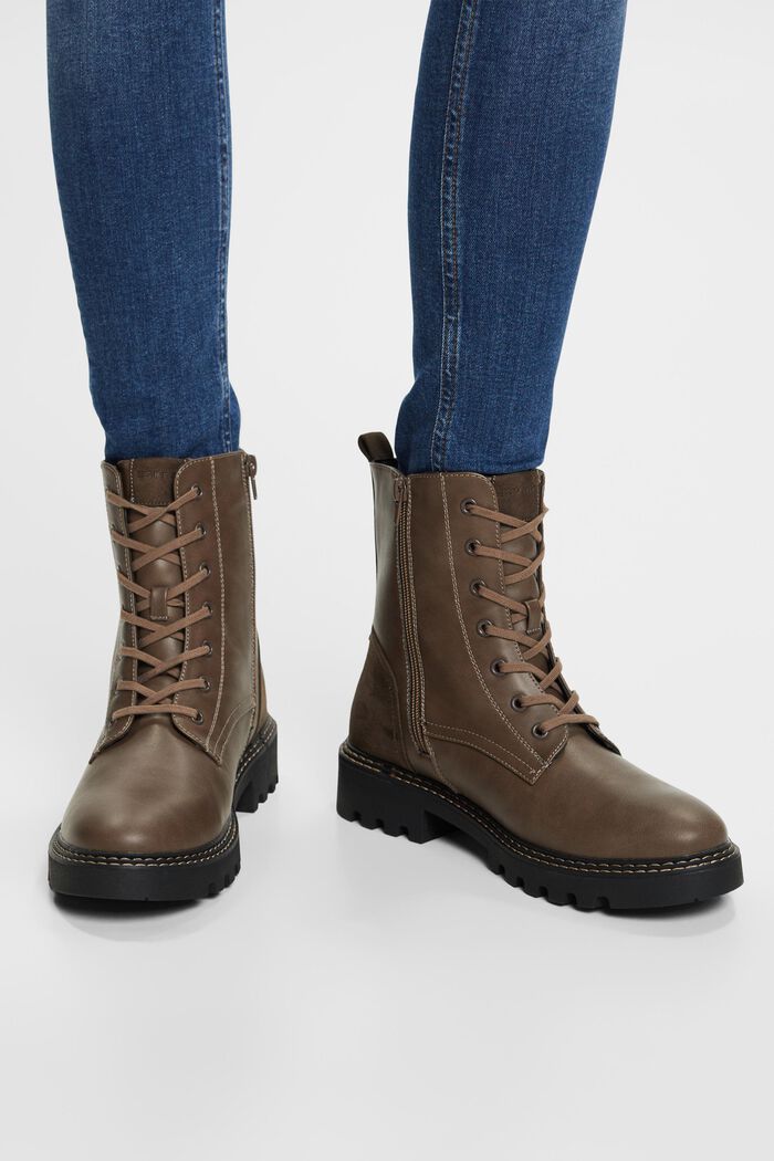ESPRIT - Vegan Leather Lace-Up Boots at our online shop | Gästehandtücher