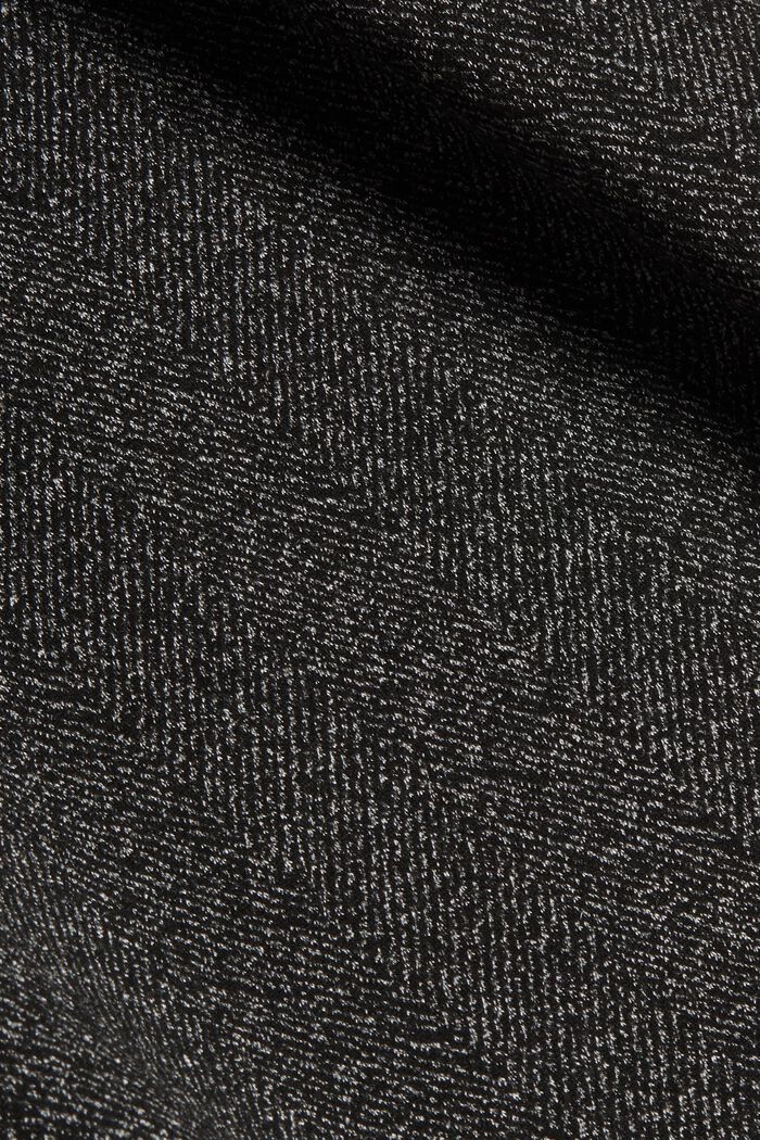 Mix + match HERRINGBONE midi dress with belt, BLACK, detail image number 4