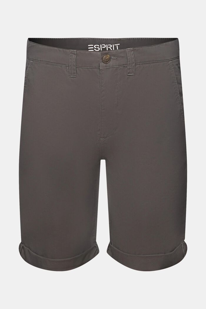 Sustainable cotton chino style shorts, DARK GREY, detail image number 7