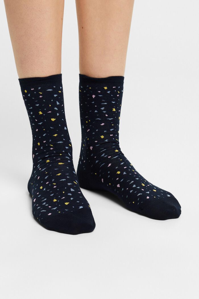 Printed Knit Socks, MARINE, detail image number 1