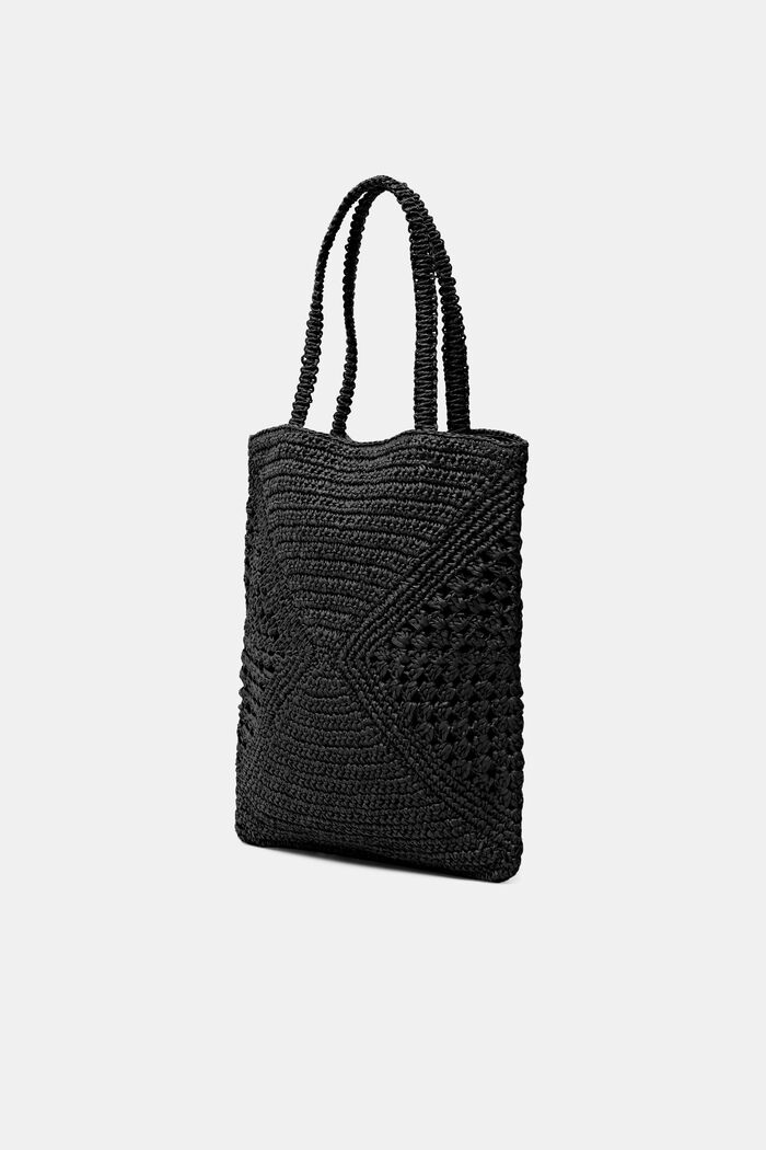 black straw shopping bag