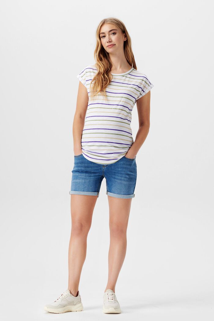 Striped t-shirt, organic cotton, NIGHT SKY BLUE, detail image number 0