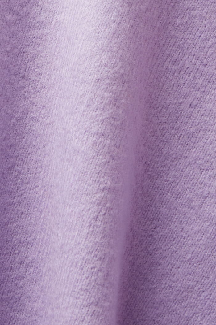 Wool Blend V-Neck Sweater, LAVENDER, detail image number 5