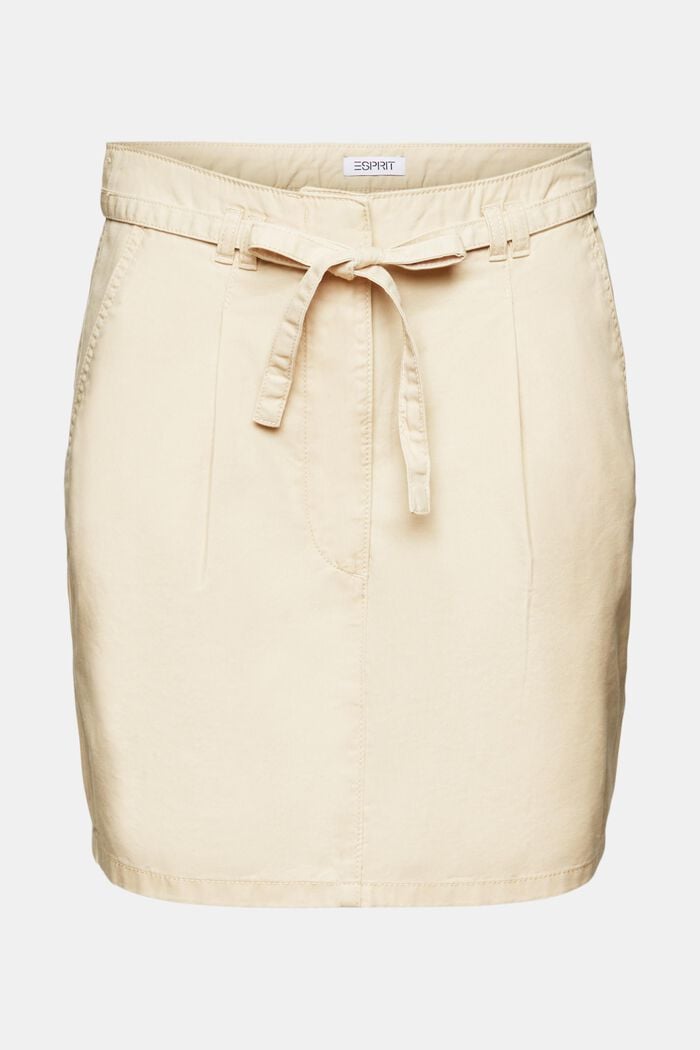 Belted Chino Mini Skirt, CREAM BEIGE, detail image number 7