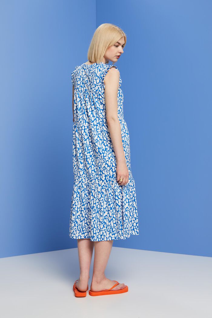Patterned jersey midi dress, 100% cotton, BRIGHT BLUE, detail image number 4