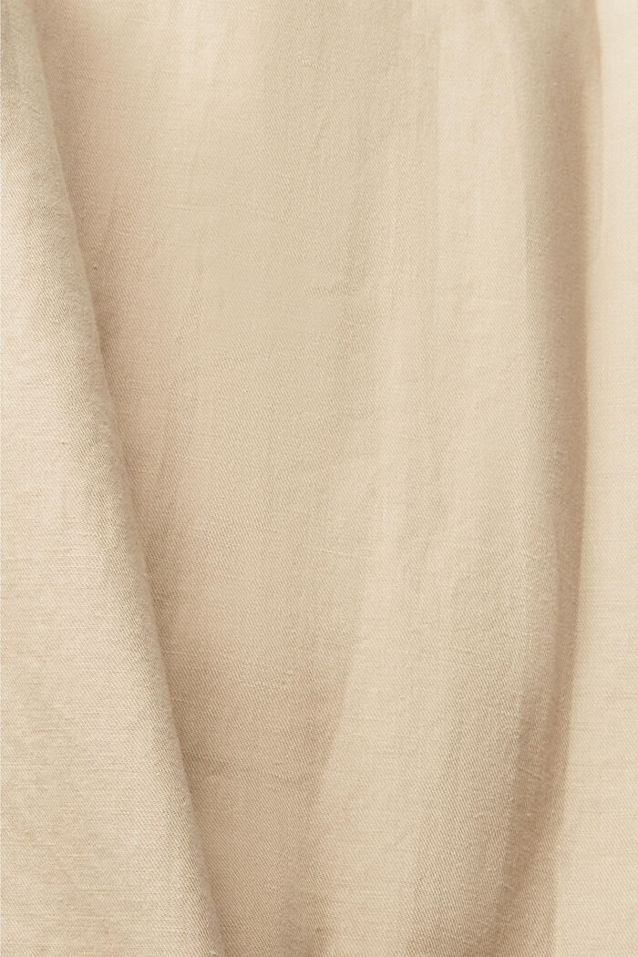 Made of blended linen: shirt dress with a belt, BEIGE, detail image number 4