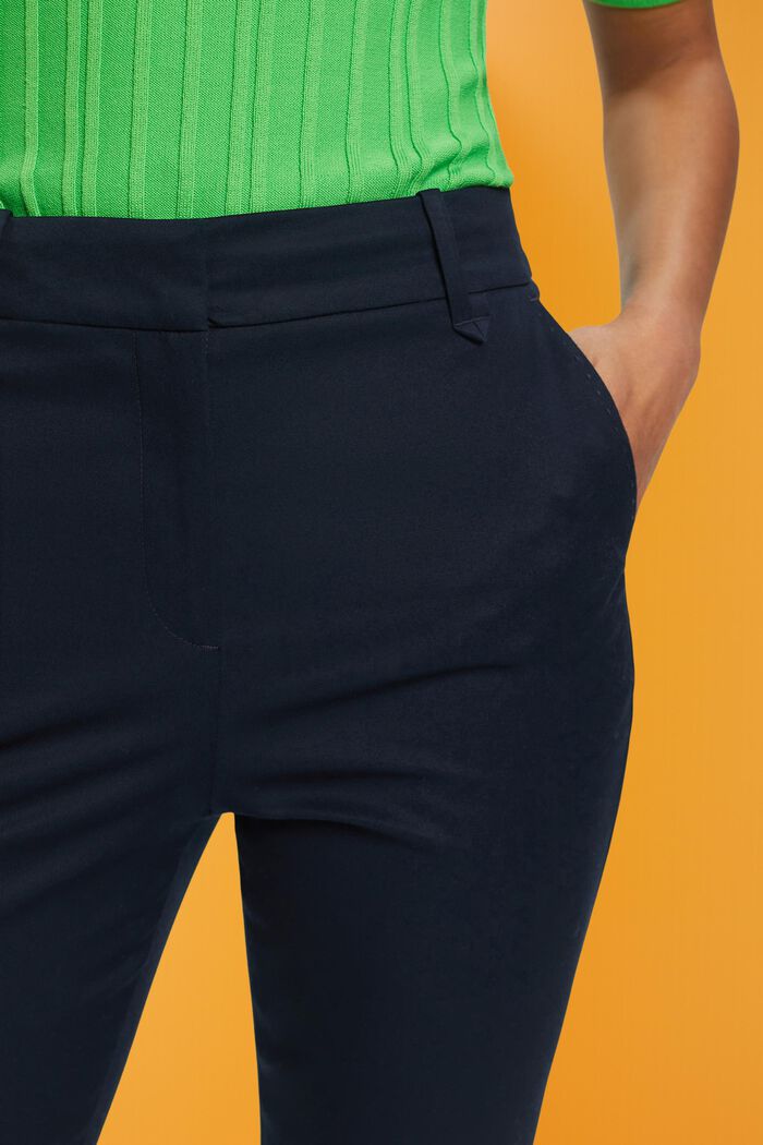 High-rise slim fit trousers, NAVY, detail image number 2