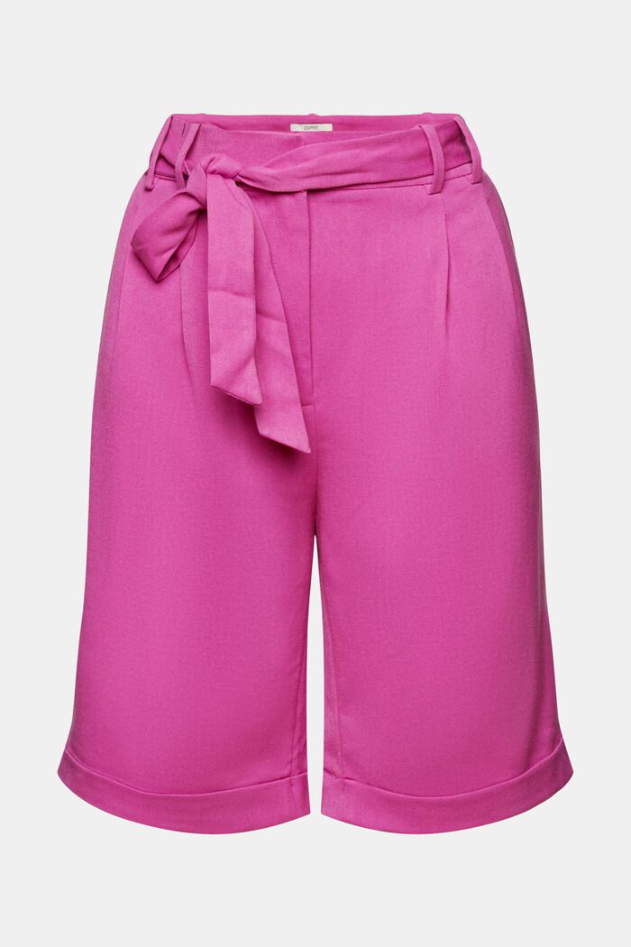 Bermuda shorts with waist pleats, PINK FUCHSIA, detail image number 7