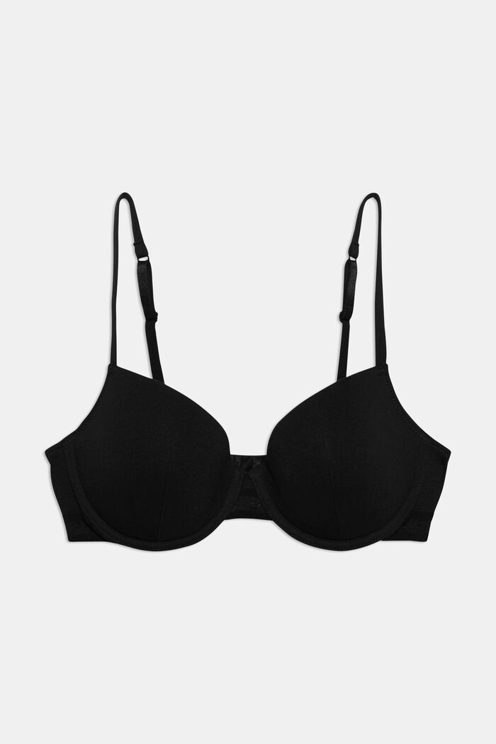 Padded underwire bra with a border