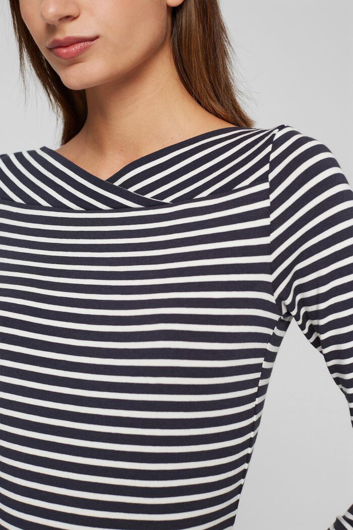 In a TENCEL™/ modal blend: Striped shirt, NAVY, detail image number 2