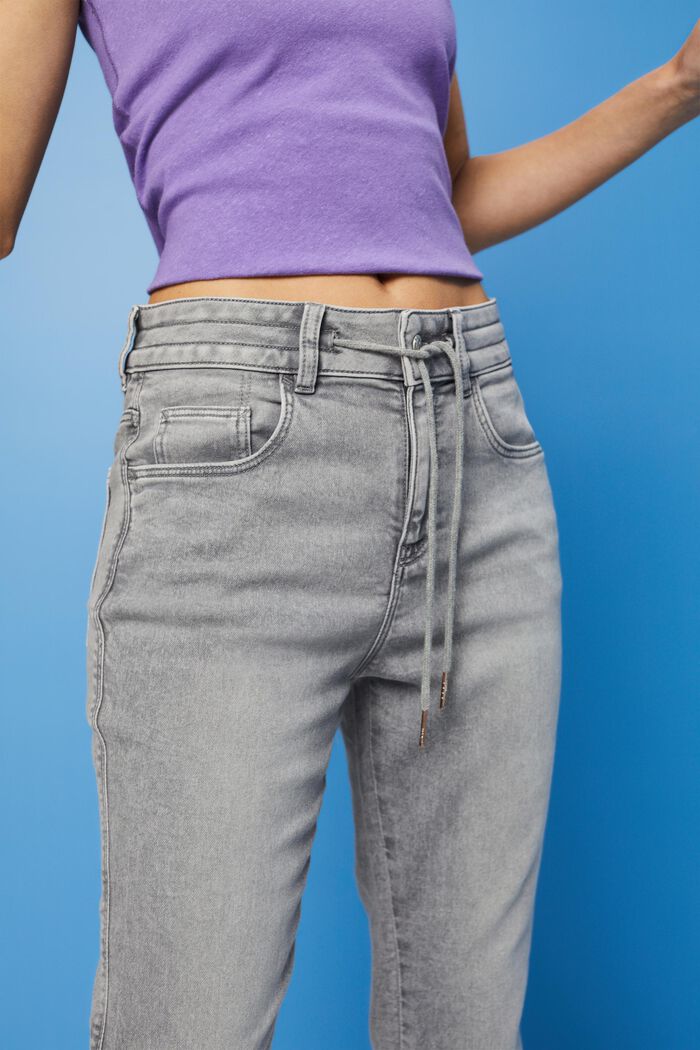 Boyfriend jeans with drawstring waist, GREY LIGHT WASHED, detail image number 2