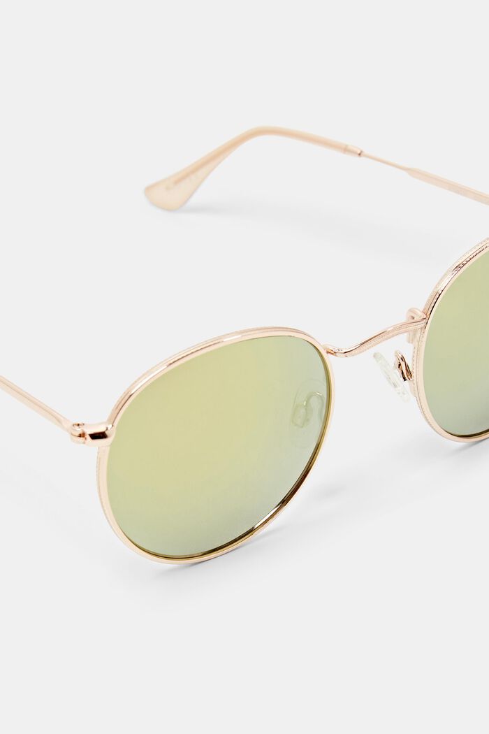 Mirrored Round Sunglasses, ROSEGOLD, detail image number 1