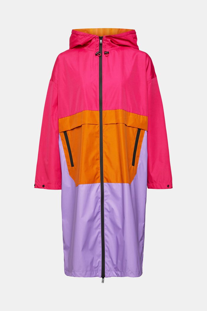 Colour block rain coat, PINK FUCHSIA, detail image number 2