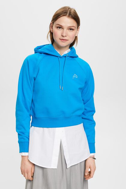 Cropped hoodie with dolphin logo