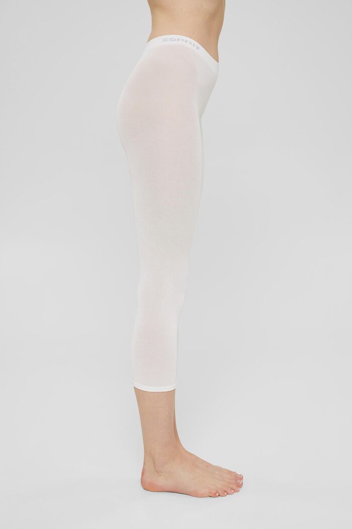 Semi-opaque capri leggings, WHITE, detail image number 0