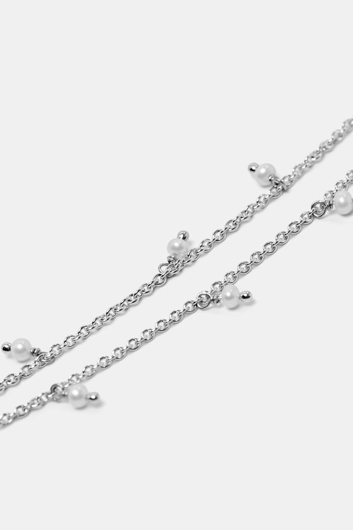 Sterling Silver Beaded Necklace, SILVER, detail image number 1