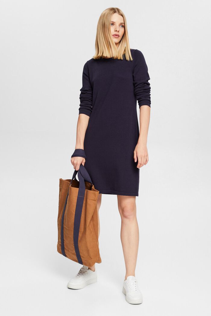 Knitted midi dress, NAVY, detail image number 1