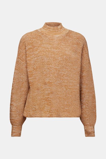Ribbed Knit Mock Neck Sweater