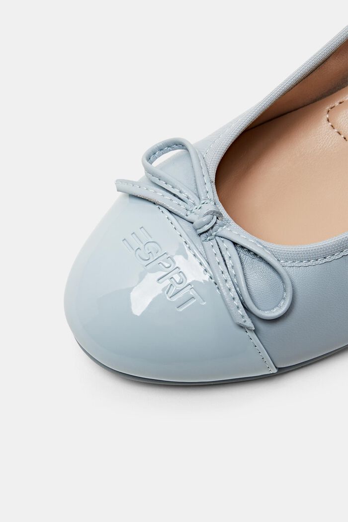Faux Leather Ballerinas, LIGHT GREY, detail image number 3
