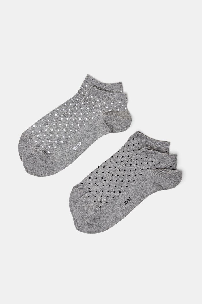 2-Pack Dotted Sneaker Socks, LIGHT GREY MELANGE, detail image number 0
