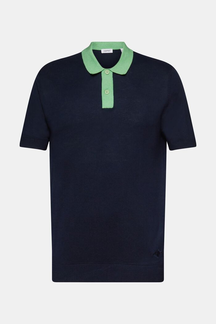 Knit Short-Sleeve Polo Shirt, NAVY, detail image number 6