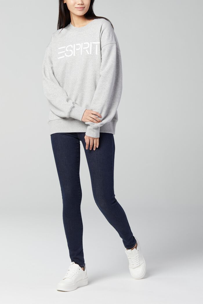 Unisex sweatshirt with a logo print, LIGHT GREY, detail image number 3