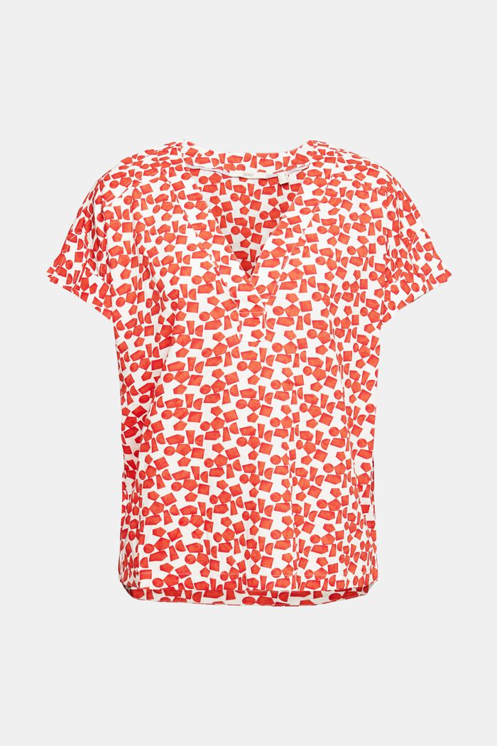 Patterned blouse, LENZING™ ECOVERO™, ORANGE RED, detail image number 6