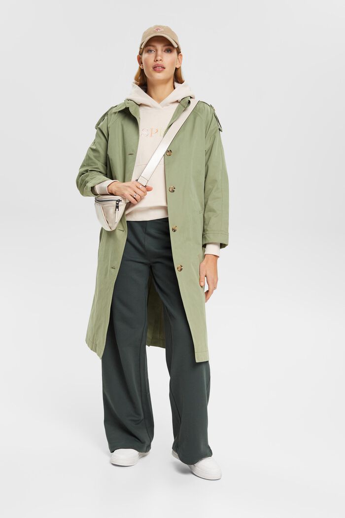 Trench coat with tie belt, LIGHT KHAKI, detail image number 1
