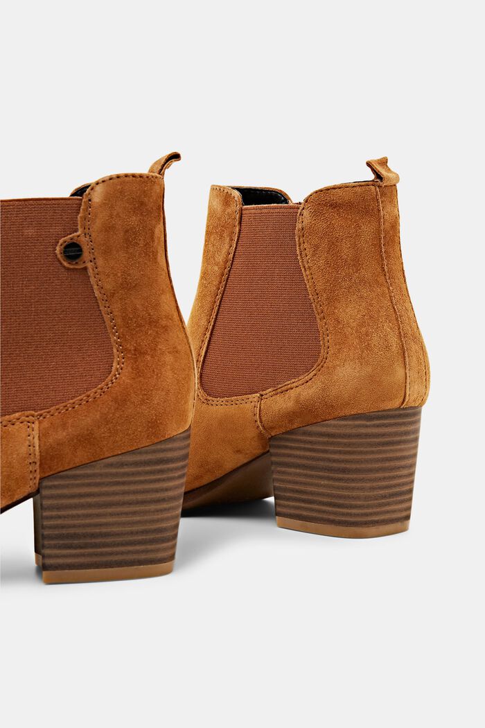 Suede Chelsea ankle boots, CARAMEL, detail image number 4