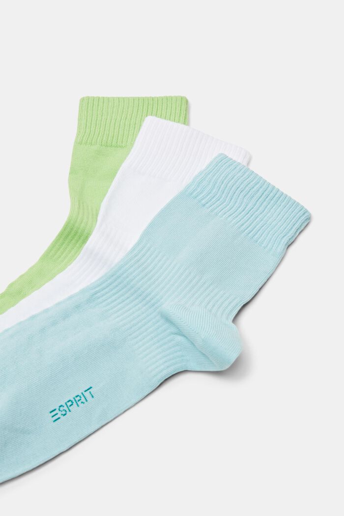 3-Pack Ribbed Organic Cotton Crew Socks, BLUE/GREEN, detail image number 2