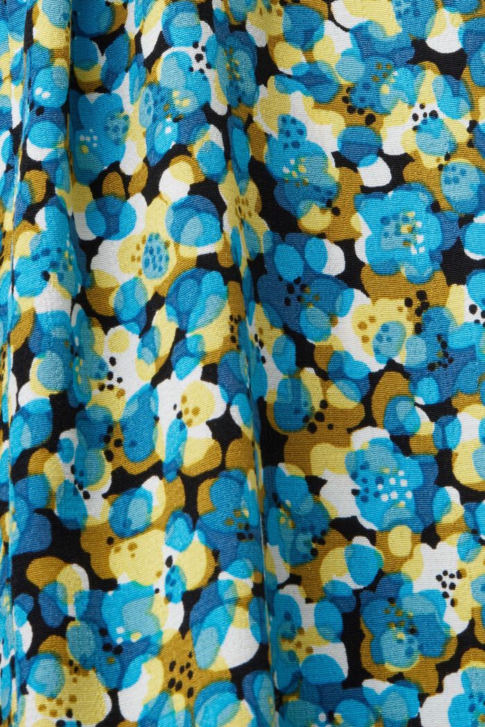 Sleeveless midi dress with all-over print, TURQUOISE, detail image number 5