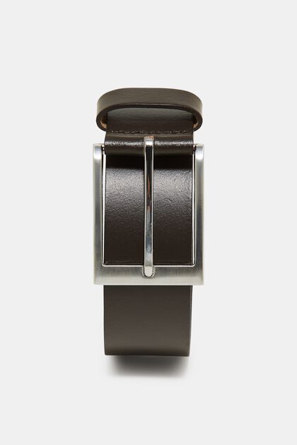 Basic smooth leather belt, BROWN, overview
