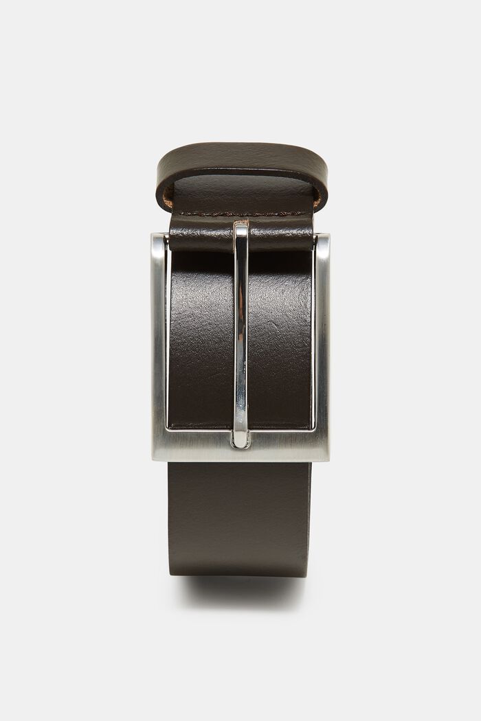 Basic smooth leather belt, BROWN, detail image number 0