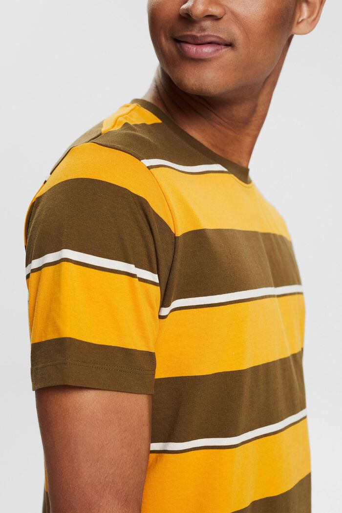Striped jersey T-shirt, DARK KHAKI, detail image number 1