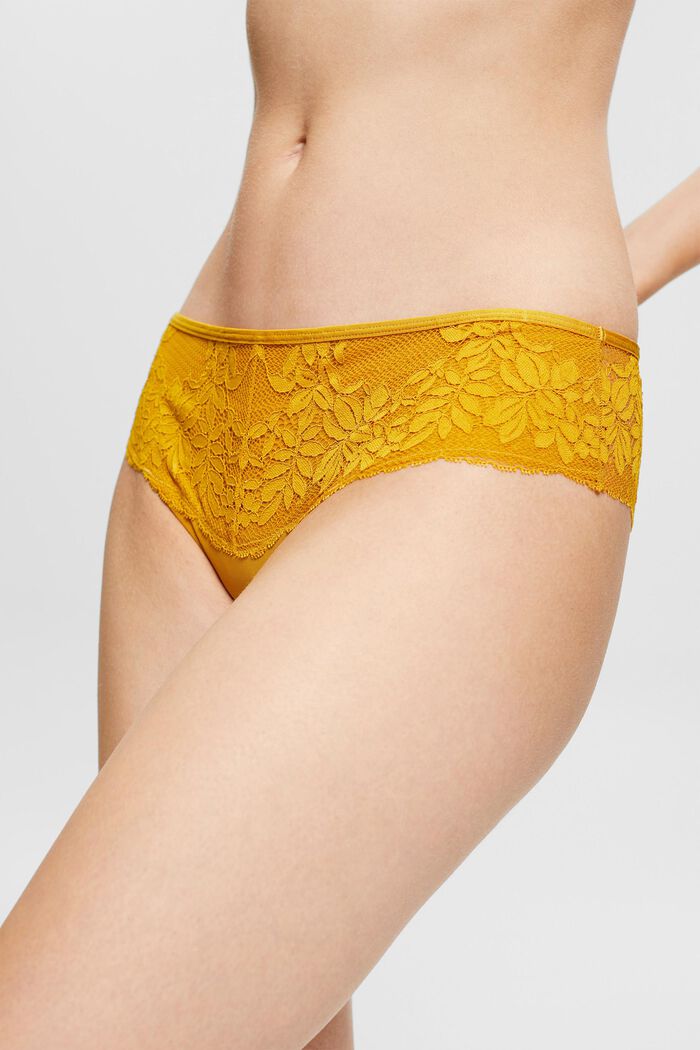 Recycled: briefs with lace, HONEY YELLOW, detail image number 1