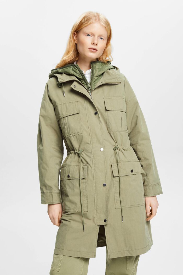 2-in-1 parka with gilet, LIGHT KHAKI, detail image number 0