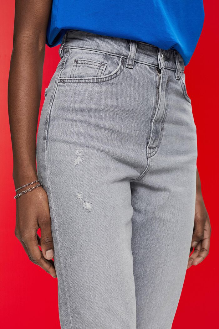ESPRIT - High-rise cropped raw hem jeans at our online shop