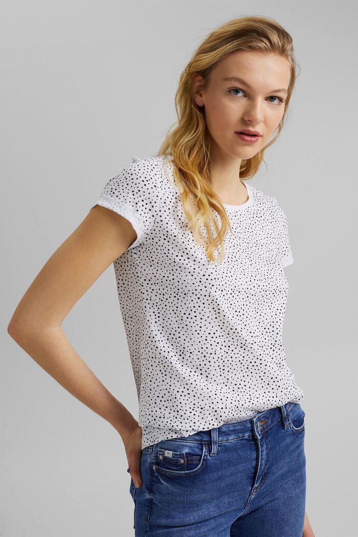 Printed T-shirt made of 100% organic cotton, WHITE, overview