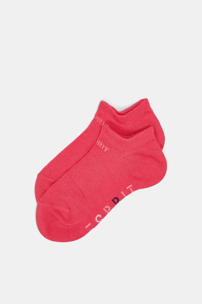 Double pack of trainer socks with a logo, SCARLET, detail image number 0