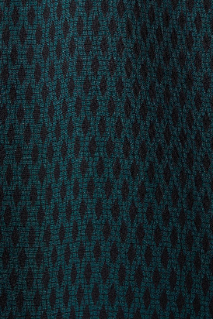 Silk Shirt Dress, EMERALD GREEN, detail image number 5