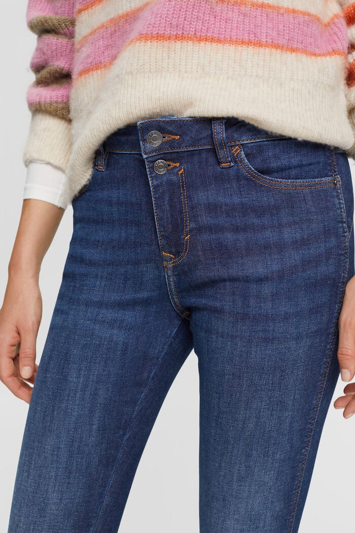 High-rise skinny stretch jeans, BLUE DARK WASHED, detail image number 2