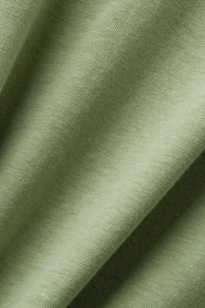 Jersey T-shirt, cotton-linen blend, PALE KHAKI, detail image number 5
