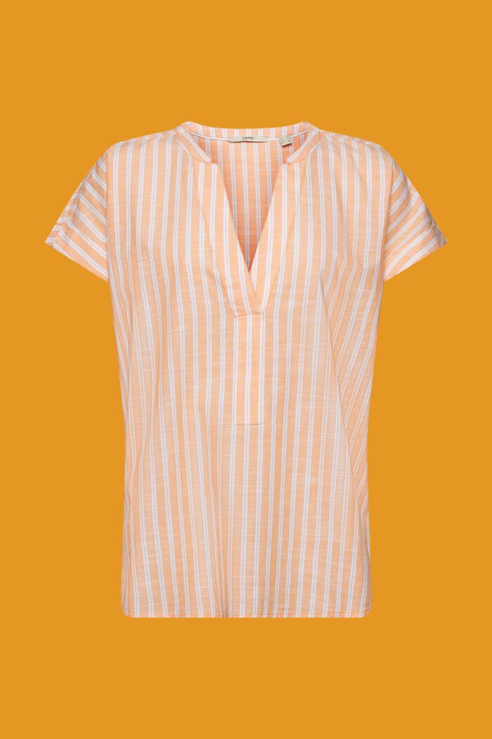 Striped cotton blouse, ORANGE, detail image number 6