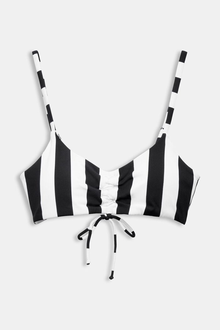 Striped Padded Bikini Top, NEW BLACK, detail image number 4