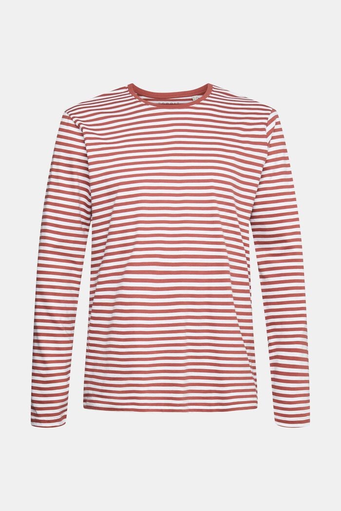 Long sleeve top with a striped pattern, TERRACOTTA, detail image number 5