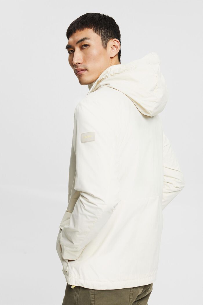 Made of recycled material: High-performance jacket with a hood, CREAM BEIGE, detail image number 3