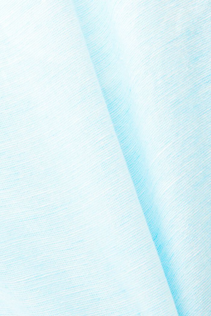 Cotton-Linen Pull-On Pants, LIGHT TURQUOISE, detail image number 6
