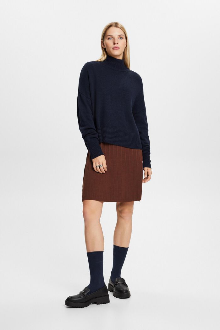Wool-Blend Mockneck Sweater, NAVY, detail image number 0