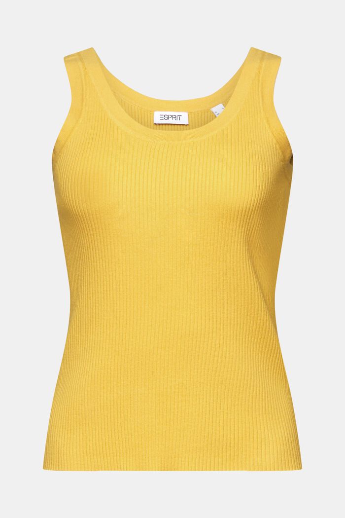 Ribbed Sweater Tank, SUNFLOWER YELLOW, detail image number 6